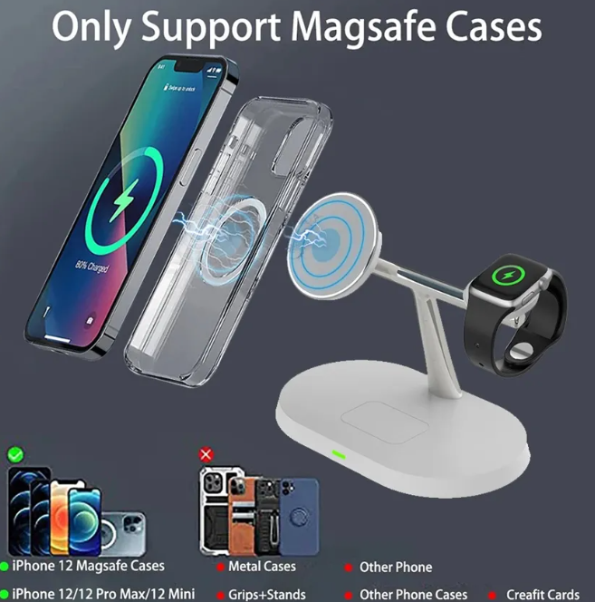 iPhone 3 in 1 Magnetic Wireless Charger Station (30KW)